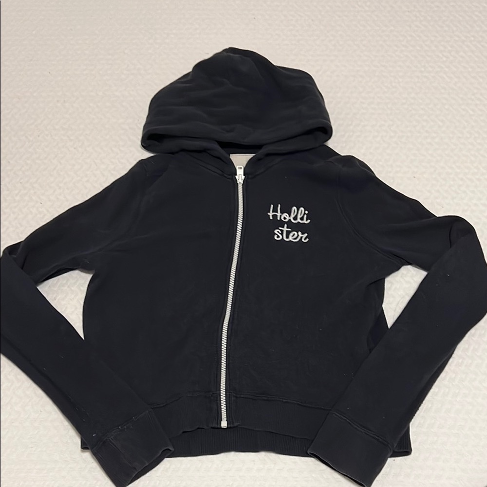 Hollister Navy Blue Slim Fit Zip-Up Jacket